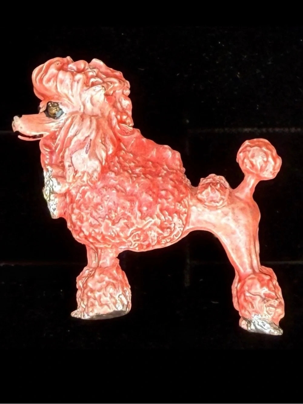 Vintage, elegant, pink Dog Poodle Brooch